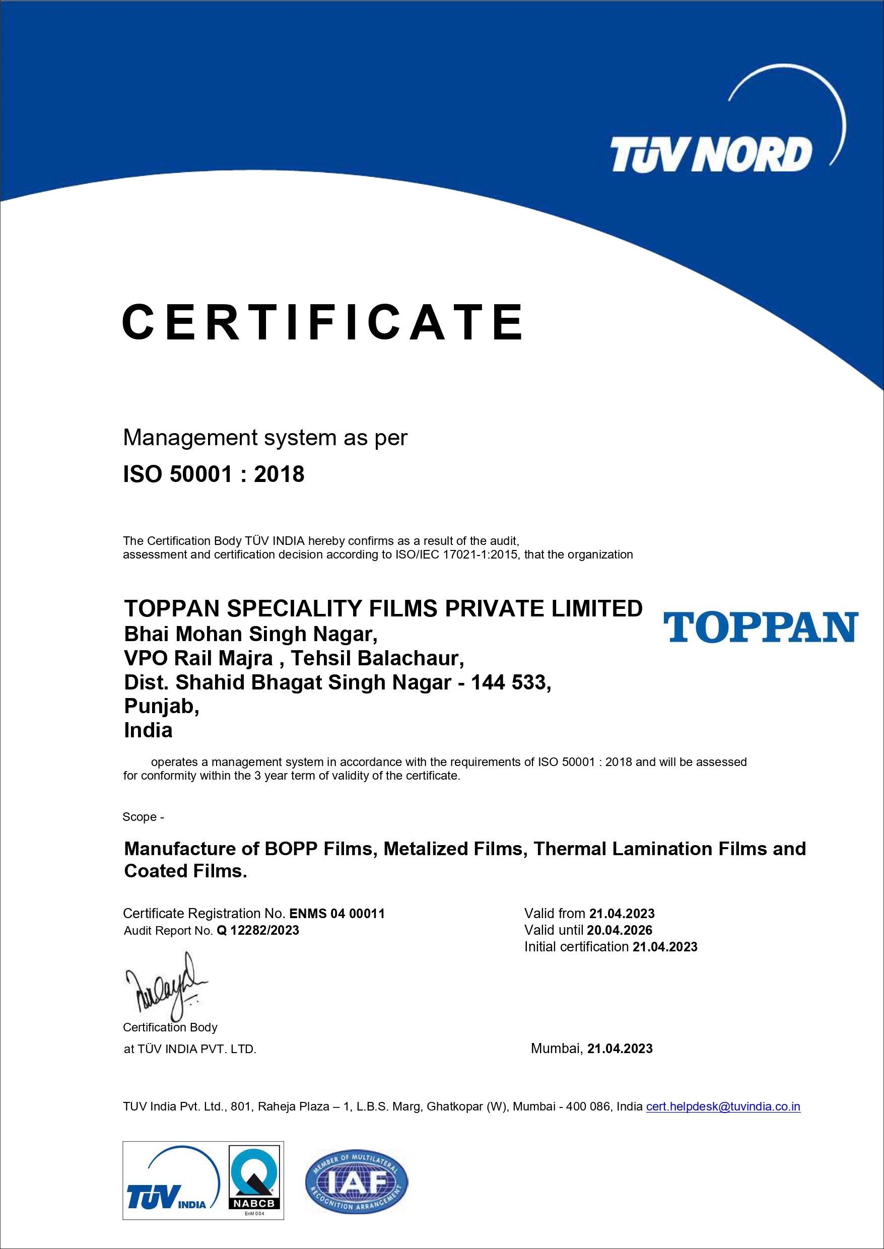 About Us - Toppan Speciality Films Pvt. Ltd.